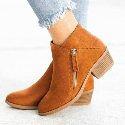 Women's Elegant Low-Heel Boots Black 2