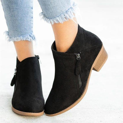Women's Elegant Low-Heel Boots Black 3