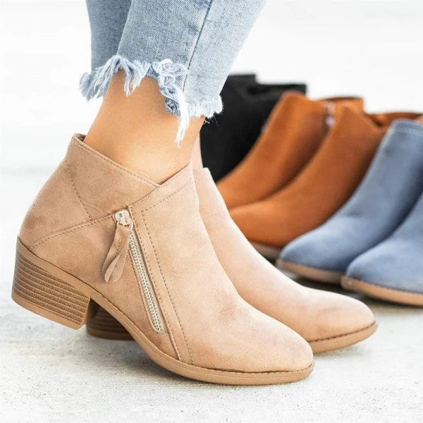 Women's Elegant Low-Heel Boots Black 4