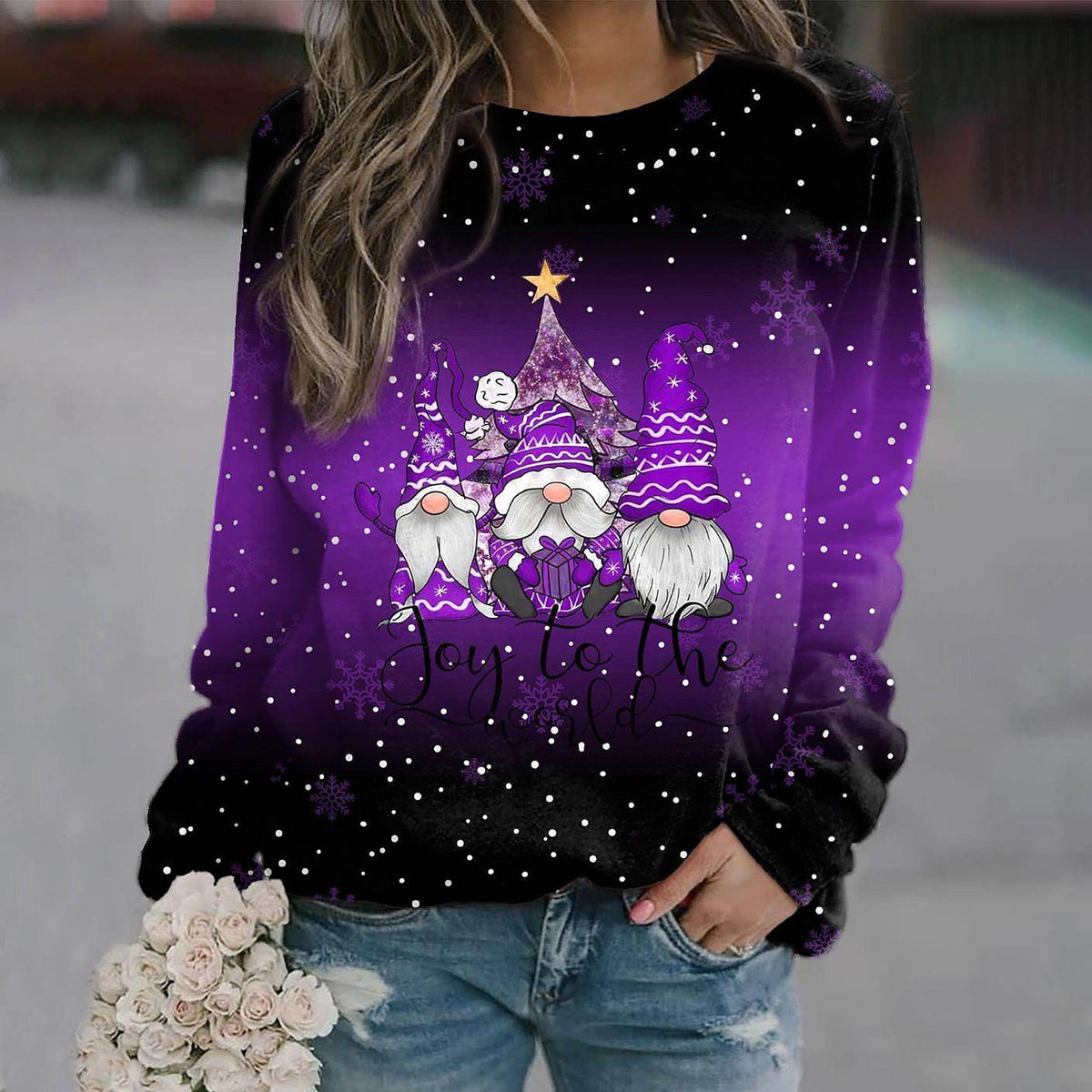 Women's Gnome Sweatshirt | Relaxed Crew-Neck Pullover 4