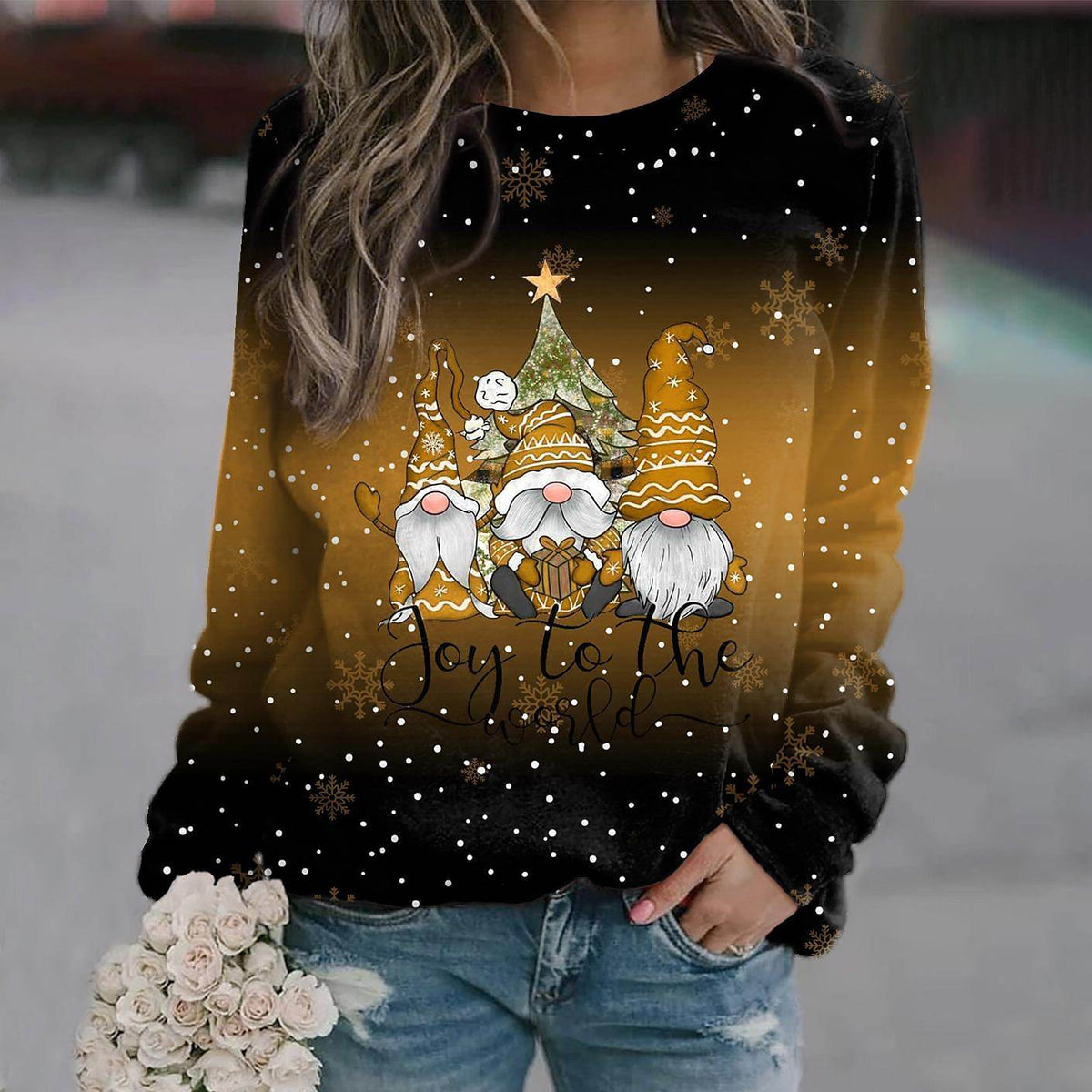 Women's Gnome Sweatshirt | Relaxed Crew-Neck Pullover 5
