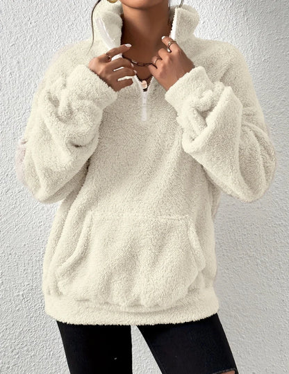 Women's Half-Zip Fleece Sweater | High-Neck Pullover 3
