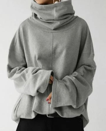 Women's High-Neck Hoodie Cozy Sweatshirt 1
