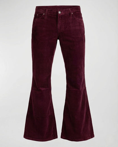 Women's High Waist Corduroy Flared Trousers Stretch 0
