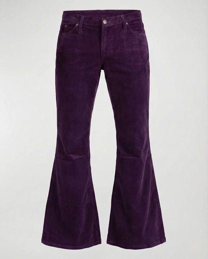 Women's High Waist Corduroy Flared Trousers Stretch 6
