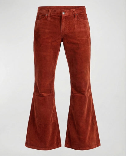 Women's High Waist Corduroy Flared Trousers Stretch 8