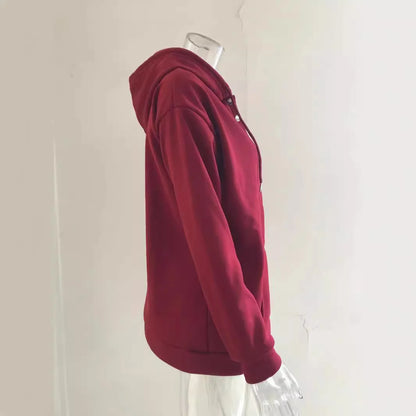 Women's Hoodie with Button Details and Pockets 4