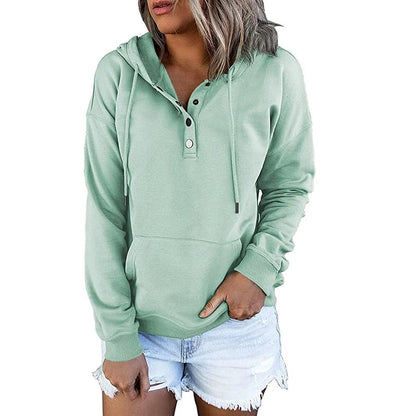 Women's Hoodie with Button Details and Pockets 6