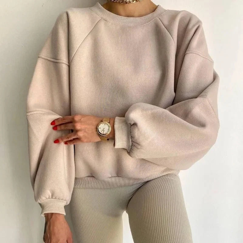 Women's Oversized Sweatshirt | Raglan Sleeve Crew-Neck Pullover 0