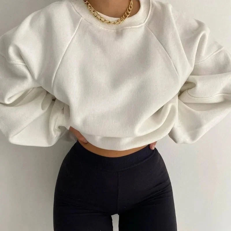 Women's Oversized Sweatshirt | Raglan Sleeve Crew-Neck Pullover 1