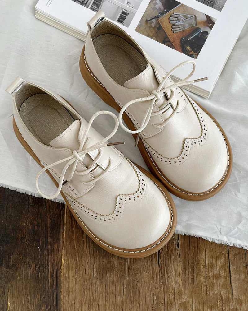 Women's Retro Oxford Shoes | Classic Lace-Up Casual Footwear 0