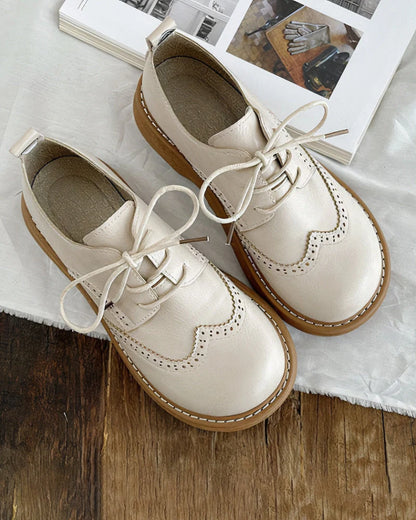 Women's Retro Oxford Shoes | Classic Lace-Up Casual Footwear 0