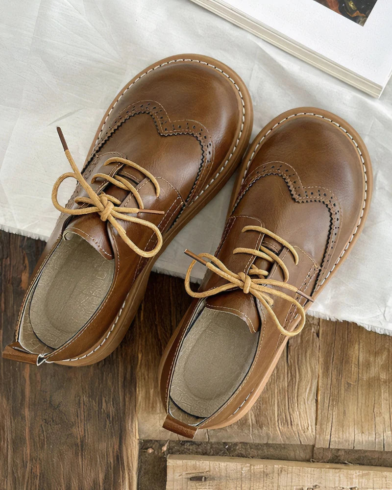 Women's Retro Oxford Shoes | Classic Lace-Up Casual Footwear 2