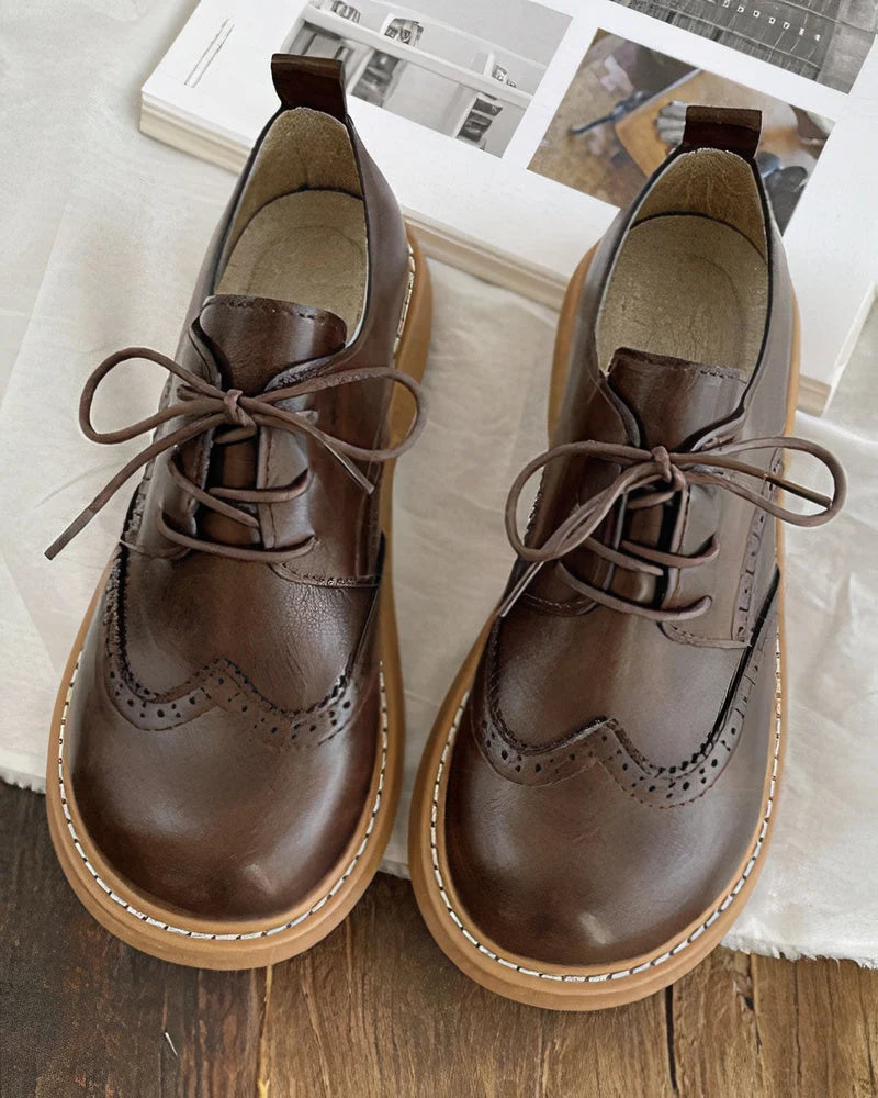 Women's Retro Oxford Shoes | Classic Lace-Up Casual Footwear 5