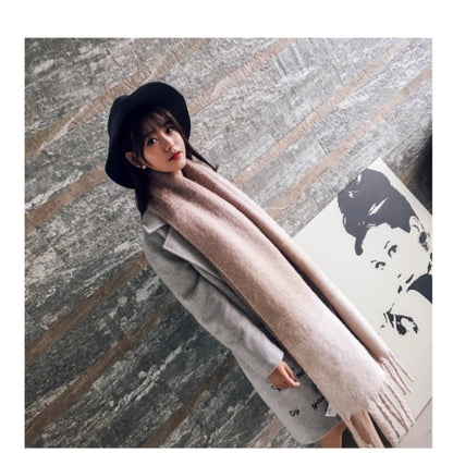 Women's Soft Check Pattern Scarf with Fringe 2