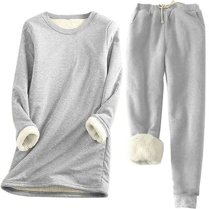 Women's Thermal Set | Fleece-Lined Long Sleeve Top and Joggers 1