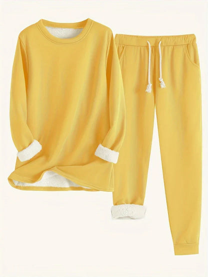Women's Thermal Set | Fleece-Lined Long Sleeve Top and Joggers 3