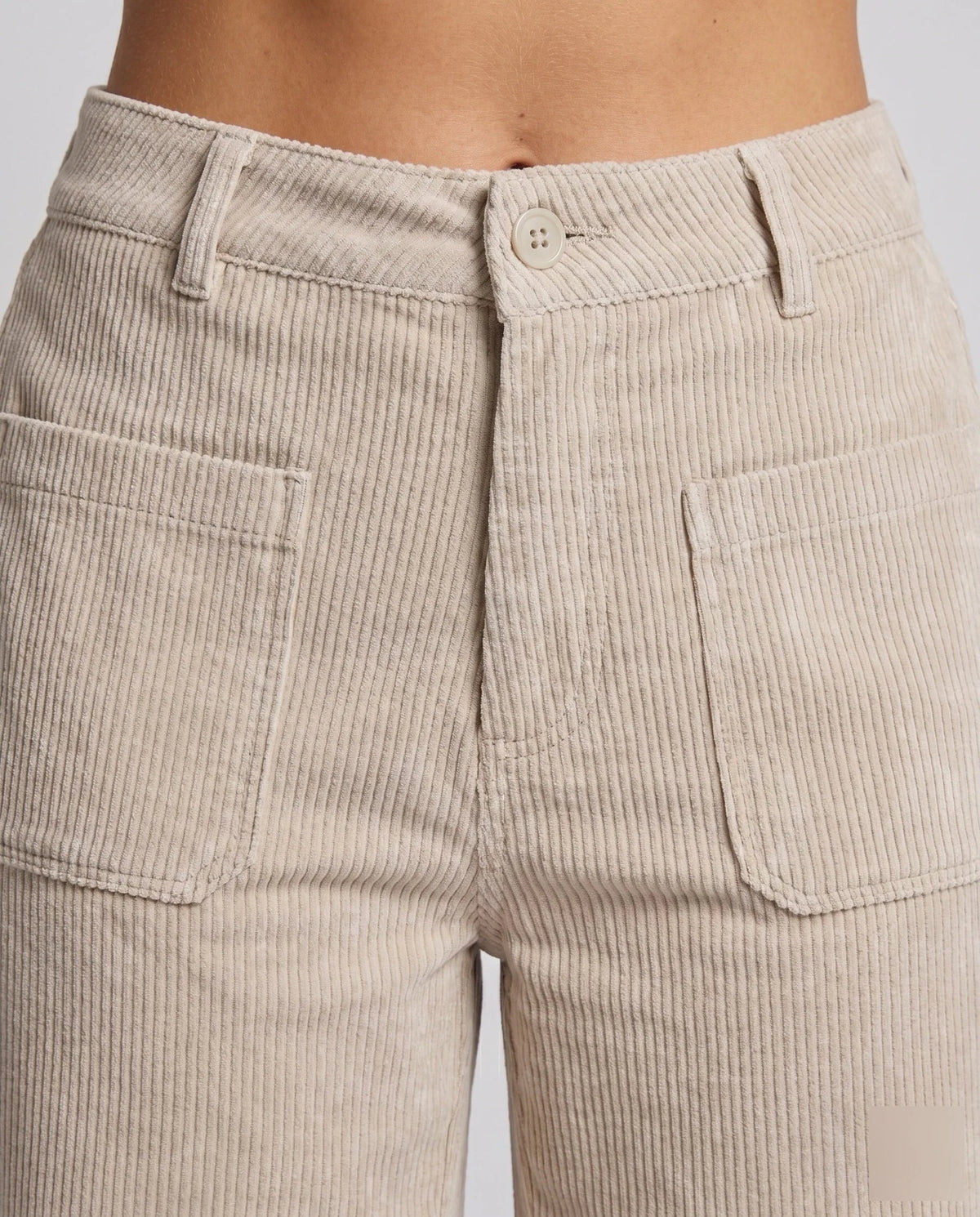 Women's Wide-Leg Corduroy Trousers Elastic Waistband 3