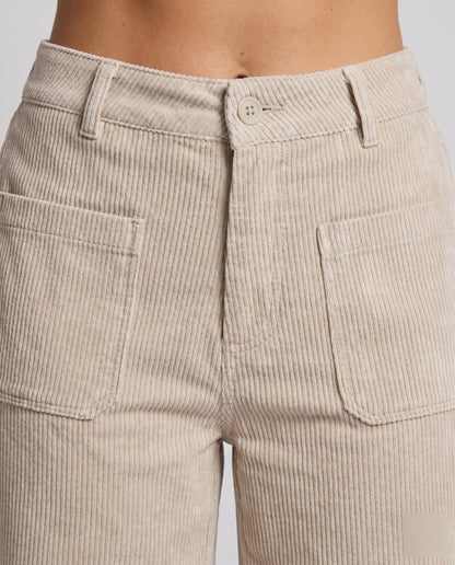 Women's Wide-Leg Corduroy Trousers Elastic Waistband 3