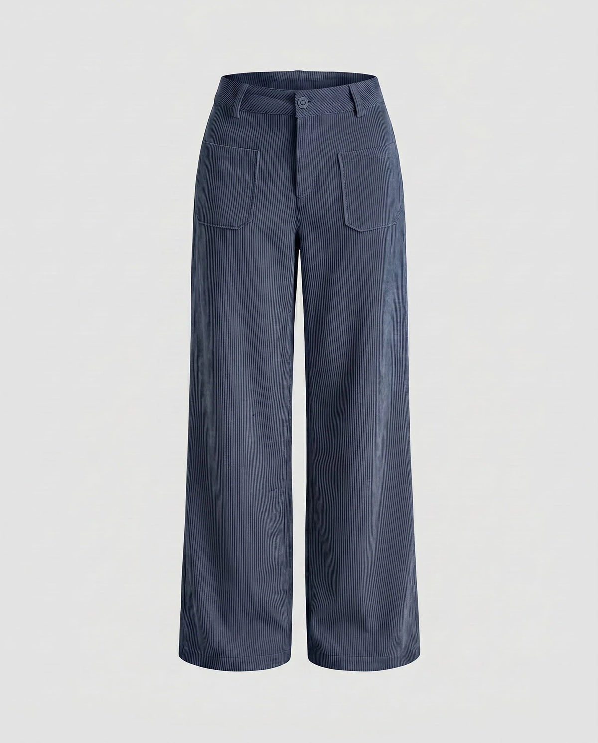 Women's Wide-Leg Corduroy Trousers Elastic Waistband 8