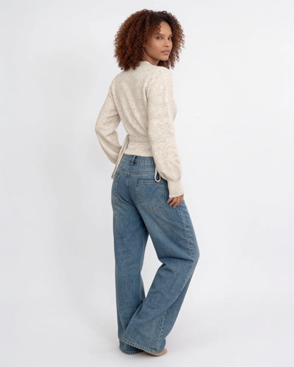 Wrap V-Neck Cropped Jumper | Women's Knit Sweater 2