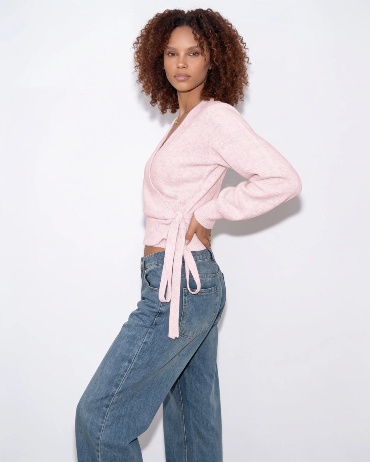 Wrap V-Neck Cropped Jumper | Women's Knit Sweater 6
