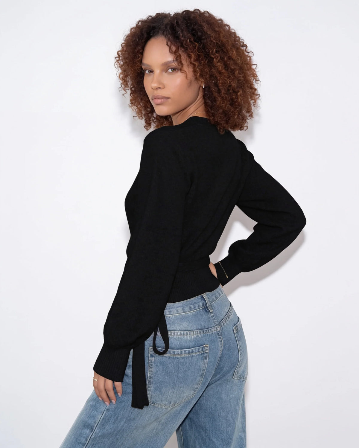 Wrap V-Neck Cropped Jumper | Women's Knit Sweater 8