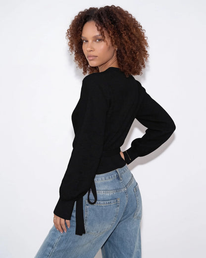 Wrap V-Neck Cropped Jumper | Women's Knit Sweater 8